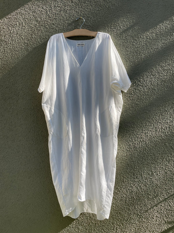 OCTOBER SAMPLE SALE Patmos Dress - White Linen