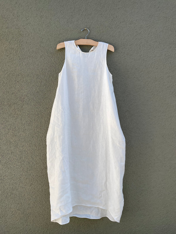 OCTOBER SAMPLE SALE O'Keefe Dress - White Linen