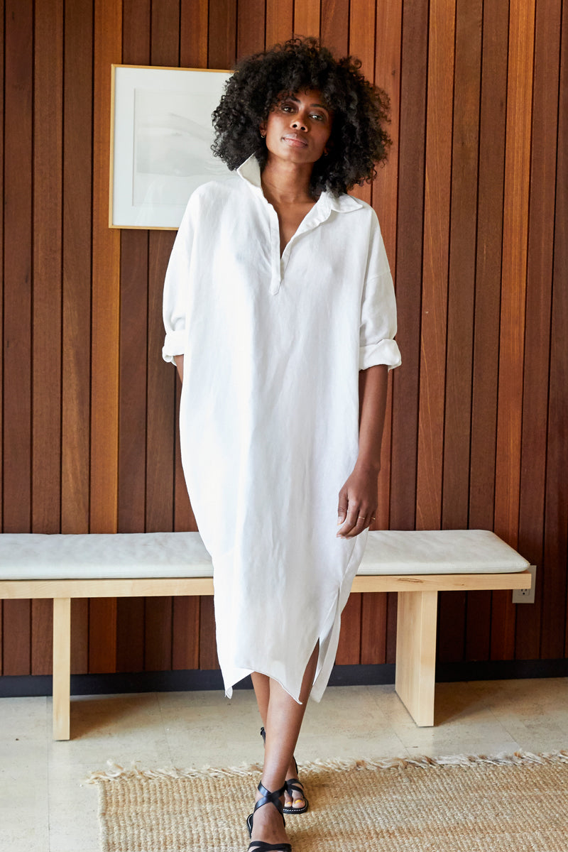 OCTOBER SAMPLE SALE Mimi Dress - White Linen